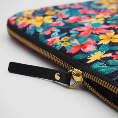 Casyx Casyx for MacBook SLVS-000023 Fits up to size 13 /14 " Sleeve Canvas Flowers Dark Waterproof