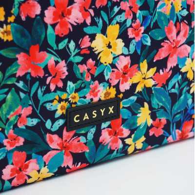 Casyx Casyx for MacBook SLVS-000023 Fits up to size 13 /14 " Sleeve Canvas Flowers Dark Waterproof