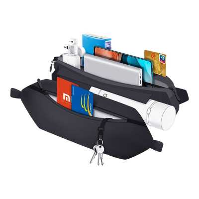 Xiaomi Sports Fanny Pack BHR5226GL YKK Zipper with water resistance Black Polyester with Polyurethane Coating