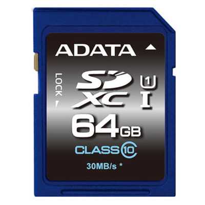 ADATA Premier 64 GB SDHC Flash memory class 10 No