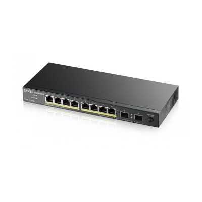 ZYXEL GS1100-10HP, UNMANAGE POE 8X GIGABIT, 2X FIBER UPLINK, 130 WATT POE V3