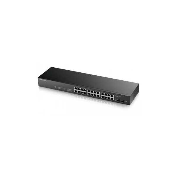 ZYXEL GS1900-24, 24 PORT GBE L2 SMART SWITCH, MONTAVIMAS, BE VENTILIATORIŲ, V2