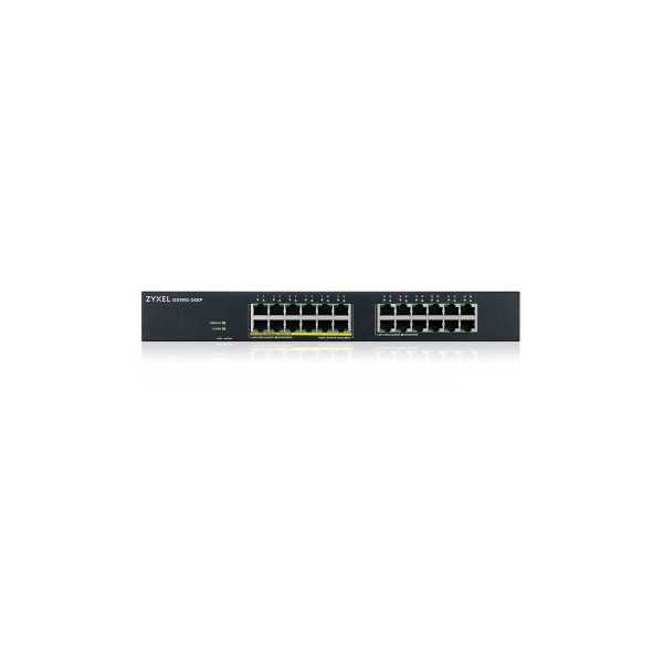 ZYXEL GS1915-24EP, 24-PORT GBE, 12 PORT POE, 130 WATT 802.3AT, RACKMOUNT, FANLESS, SMART HYBRID MODE SWITCH, STANDALONE OR NEBUL