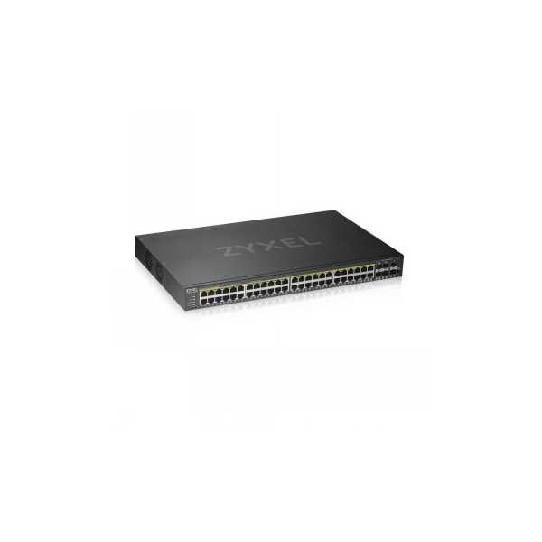 ZYXEL GS1920-48HPV2, 50 PORTŲ SMART MANAGEMENT POE SWITCH 44X GIGABIT COPPER POE IR 4X GIGABIT DUAL PERS., HIBRIDINIS REŽIMAS, A