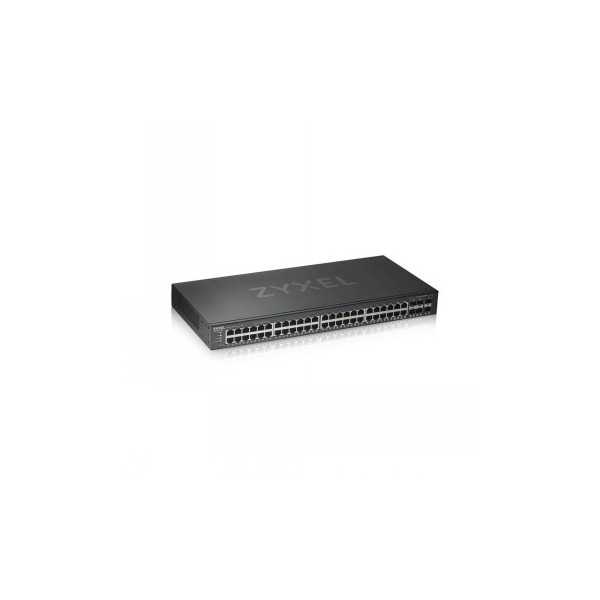 ZYXEL GS1920-48V2, 50 PORTŲ SMART MANAGEDING SWITCH 44X GIGABIT VARINIS IR 4X GIGABIT DUAL PERS., HIBRIDINIS REŽIMAS, STANDALINI