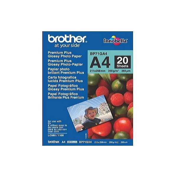 BROTHER PREM. PLUS GLOSSY PHOTO PAPER A4