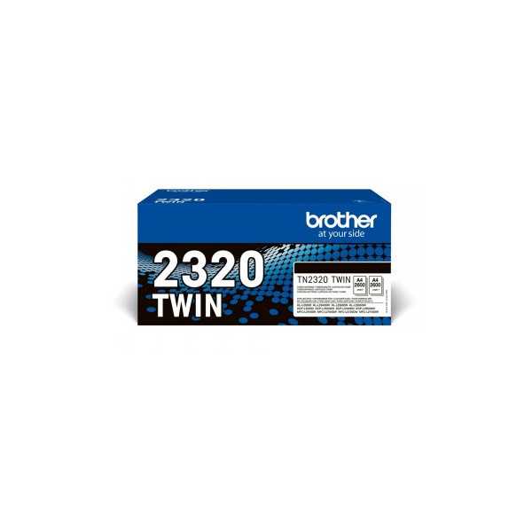 BROTHER TN2320 TWIN-PACK BLACK TONERS (BK 2,600 PAGES/CARTRIDGE)