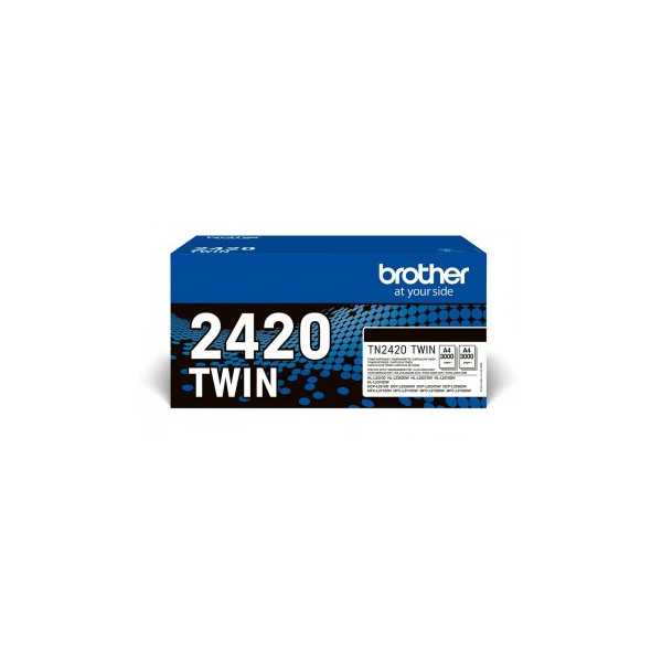 BROTHER TN2420 TWIN-PACK BLACK TONERS (BK 3,000 PAGES/CARTRIDGE)