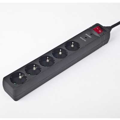 EnerGenie Surge Protector SPG5-C-10/ 3 m/ 5 Sockets/ Black