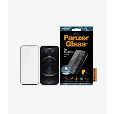 PanzerGlass | Apple | For iPhone 12/12 Pro | Glass | Black | 100% touch The coating is non-toxic | Case Friendly