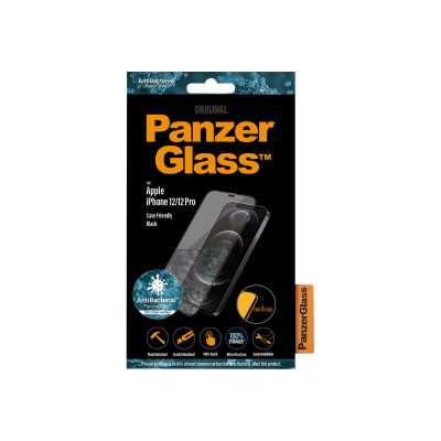 PanzerGlass | Apple | For iPhone 12/12 Pro | Glass | Black | 100% touch The coating is non-toxic | Case Friendly