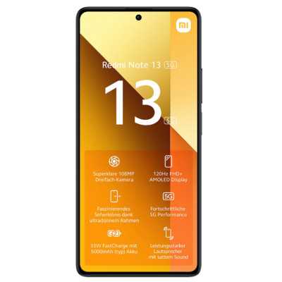 Xiaomi Redmi Note 13 (Graphite Black) Dual SIM 6.67 AMOLED 1080x2400/2.4GHz&2.0GHz/128GB/6GB RAM/Android13/5G,MZB0FPBEU Xiaomi |