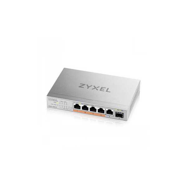 ZYXEL XMG-105 5 prievadai 2,5G + 1 SFP+, 4 prievadai 70W VISO POE++ DESKTOP MULTIGIG NEVALDOMAS JUNGIKLIS