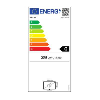 Philips | UltraWide LCD Monitor | 346E2CUAE | 34 " | VA | WQHD | 21:9 | 4 ms | 300 cd/m | Black | HDMI ports quantity 1 | 100 Hz