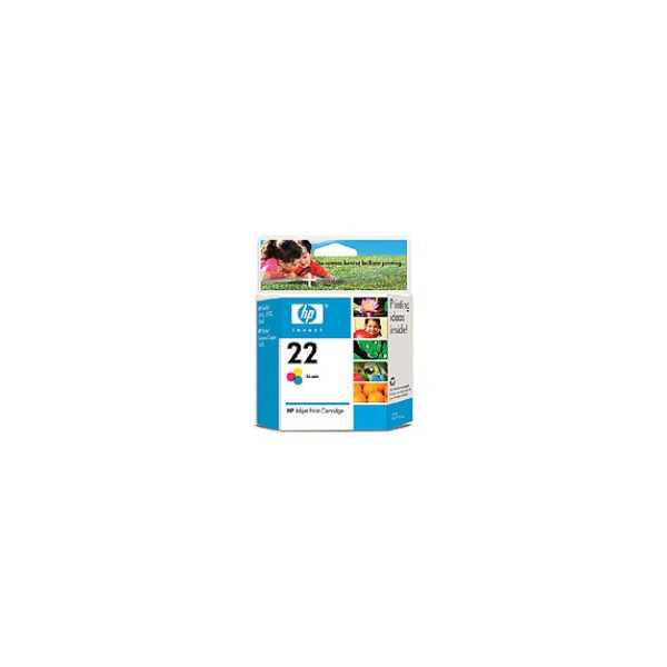 HP 22 Tri-colour Ink Cartridge, 138 pages, for HP Photosmart Color 1410, DeskJet F380, D2300, Officejet 4300, 5600