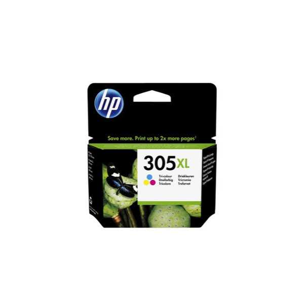 HP 305XL High Yield Tri-Color Ink Cartridge, 200 pages, for HP DeskJet 2300, 2710, 2720, Plus 4100