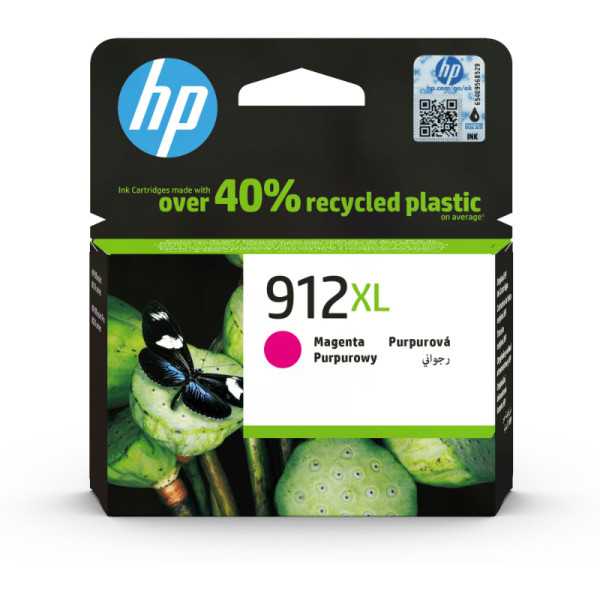 HP 912XL didelės talpos purpurinė rašalo kasetė, 825 puslapiai, skirta HP Officejet 8012, 8013, 8014, 8015 OfficeJet Pro 8020