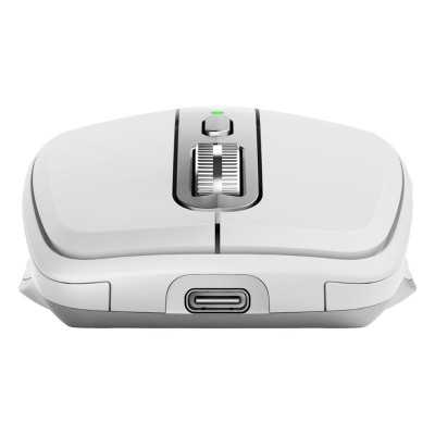 Logitech MX Anywhere 3S Mouse - RF Wireless + Bluetooth, Laser, 8000 DPI, Pale Grey (White)