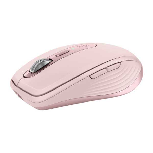 Logitech MX Anywhere 3S Mouse - RF Wireless + Bluetooth, Laser, 8000 DPI, Rose