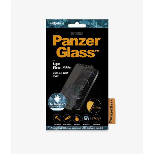 PanzerGlass | Apple | For iPhone 12/12 Pro | Glass | Black | Case Friendly | Privacy glass