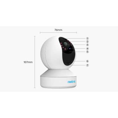 Reolink Super HD Smart Home WiFi IP Camera E Series E330 Reolink PTZ 4 MP 4mm/F2.0 H.264 Micro SD, Max. 256 GB