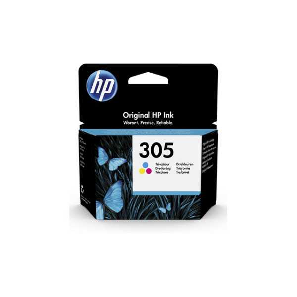 HP 305 trispalvės rašalo kasetės, 100 puslapių, skirtos HP DeskJet 2300, 2710, 2720, Plus 4100