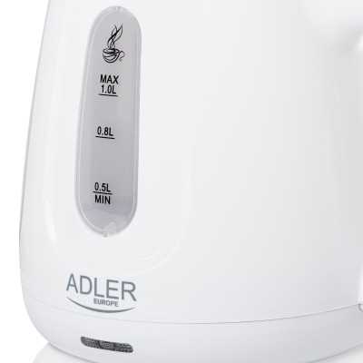 Adler Kettle | AD 1373 | Electric | 850 W | 1 L | Polypropylene | 360 rotational base | White