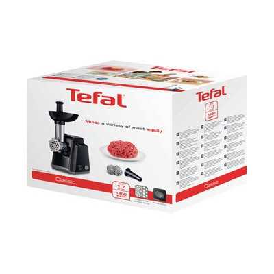 TEFAL | Meat mincer | NE105838 | Black | 1400 W | Number of speeds 1 | Throughput (kg/min) 1.7 | The set includes 3 stainless st