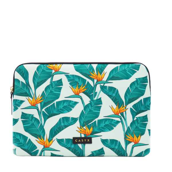 Casyx | Fits up to size 13 /14 " | Casyx for MacBook | SLVS-000008 | Sleeve | Birds of Paradise | Waterproof