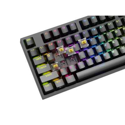 Genesis Mechanical Gaming Keyboard THOR 404 TKL RGB Mechanical Gaming Keyboard Wired US Gateron Yellow Pro USB Type-A 1005 g