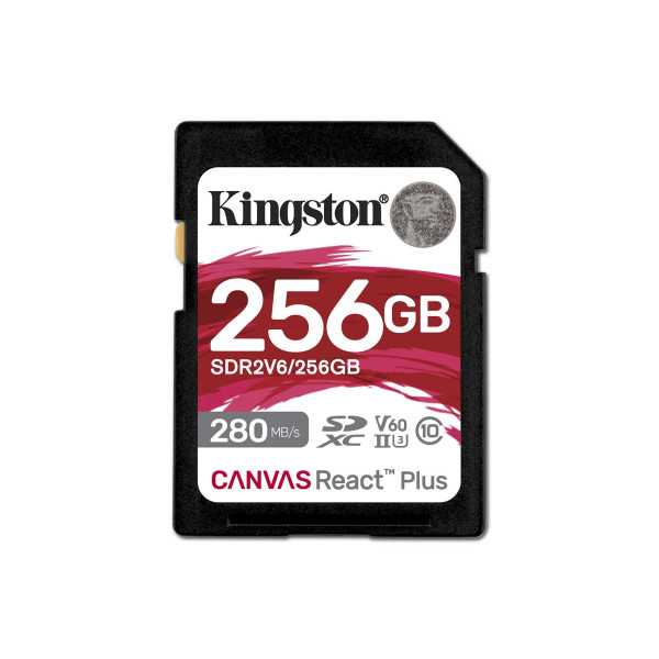 Kingston Canvas React Plus | 256 GB | SD | Flash atminties klasė 10