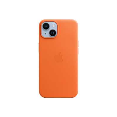 Apple | iPhone 14 Leather Case with MagSafe | Case with MagSafe | Apple | iPhone 14 | Leather | Orange