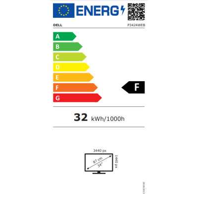 Warranty 60 month(s) | P3424WEB | 34 " | IPS | 21:9 | 5 ms | 300 cd/m | HDMI ports quantity 1 | 60 Hz