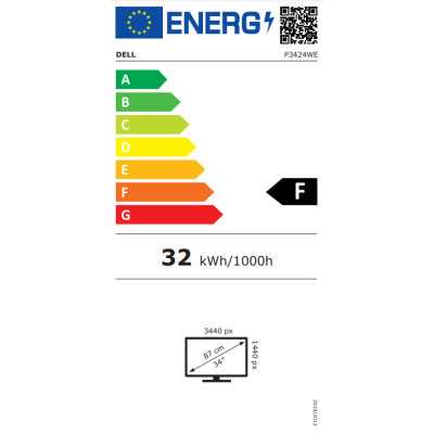 P3424WE | 34 " | IPS | 21:9 | 5 ms | 300 cd/m | Black | 60 Hz