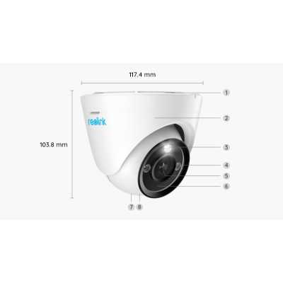 Reolink 4K Security IP Camera with Color Night Vision | P434 | Dome | 8 MP | 2.8-8mm/F1.6 | IP66 | H.265 | MicroSD, max. 256 GB