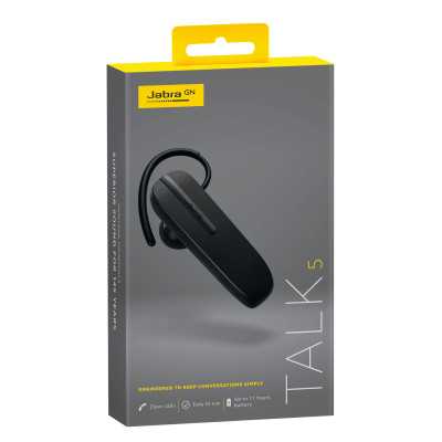 In-ear/Ear-hook | Talk 5 | Hands free device | 9.7 g | Black | 54.3 cm | 25.5 cm | Volume control | 16.3 cm