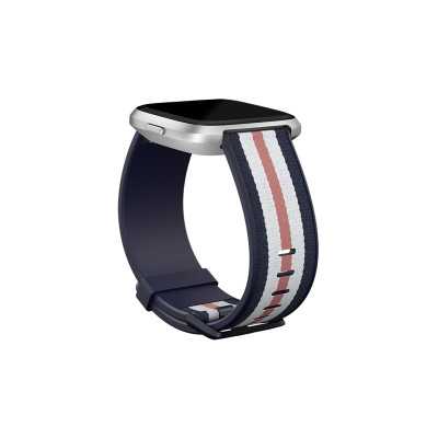 Fitbit | Versa-Lite Woven Hybrid Band, large, navy/pink | The Fitbit Versa woven hybrid band is made of polyester woven material