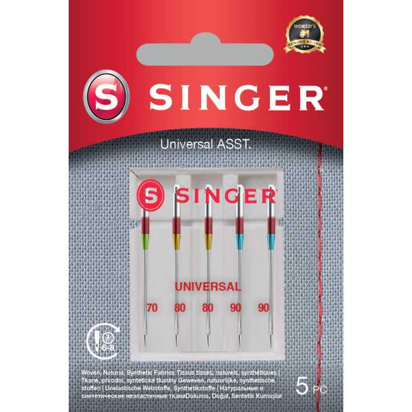 Singer | Universal Needle ASST 5PK for Woven Fabrics