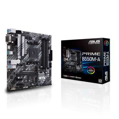 Asus | PRIME B550M-A | Processor family AMD | Processor socket AM4 | DDR4 | Memory slots 4 | Supported hard disk drive interface