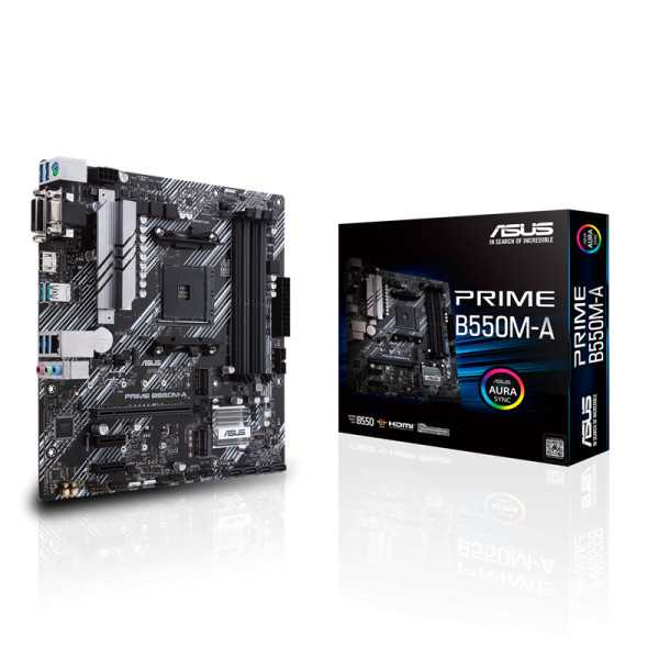 Asus | PRIME B550M-A | Procesorių šeima AMD | Procesoriaus lizdas AM4 | DDR4 | Atminties lizdai 4 | Palaikoma standžiojo disko s