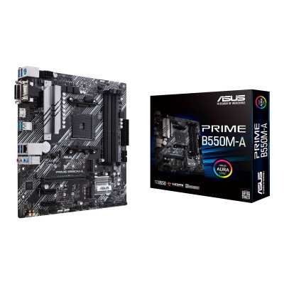 Asus | PRIME B550M-A | Processor family AMD | Processor socket AM4 | DDR4 | Memory slots 4 | Supported hard disk drive interface