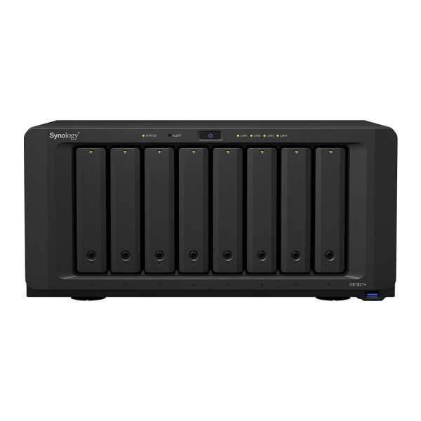 Synology | Bokštas NAS | DS1821+ | Iki 8 HDD/SSD Hot-Swap | AMD Ryzen | „Ryzen V1500B Quad Core“ | Procesoriaus dažnis 2,2 GHz |