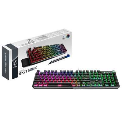 MSI | Gaming Keyboard | VIGOR GK71 SONIC BLUE | Gaming Keyboard | RGB LED light | US | Wired | Black | Numeric keypad | Blue Swi