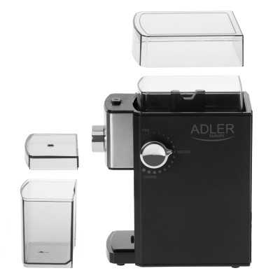 Adler | AD 4448 | Coffee Grinder | 300 W | Coffee beans capacity 250 g | Number of cups 12 per container pc(s) | Black