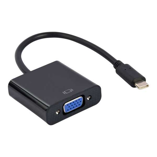 Cablexpert VGA | USB tipo C į VGA adapterio laidas | A-CM-VGAF-01 | 0,15 m | Juoda | C tipo USB