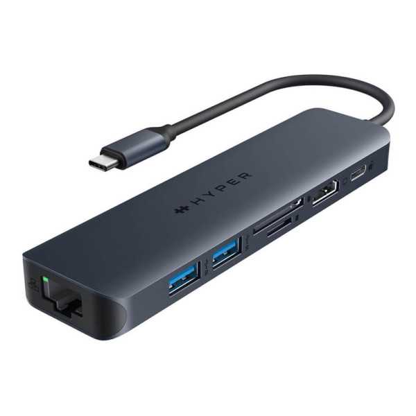 Hyper HyperDrive EcoSmart Gen.2“ universalus USB-C 7 viename šakotuvas su 100 W PD galios perdavimo Hyper