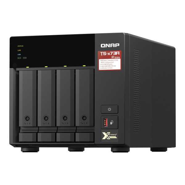 QNAP | 4 skyrių QTS ir QuTS herojus NAS | TS-473A-8G | Iki 4 HDD / SSD karšto pakeitimo | AMD Ryzen | „Ryzen V1500B Quad-Core“ |