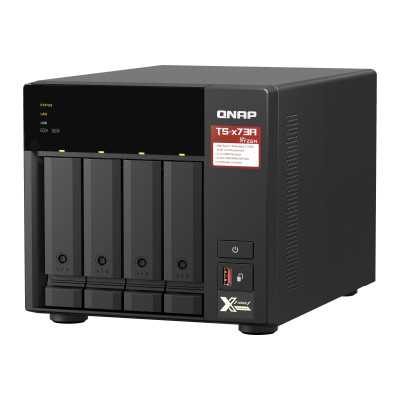 QNAP | 4-Bay QTS and QuTS hero NAS | TS-473A-8G | Up to 4 HDD/SSD Hot-Swap | AMD Ryzen | Ryzen V1500B Quad-Core | Processor freq