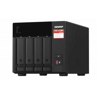 QNAP | 4-Bay QTS and QuTS hero NAS | TS-473A-8G | Up to 4 HDD/SSD Hot-Swap | AMD Ryzen | Ryzen V1500B Quad-Core | Processor freq