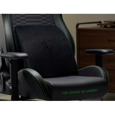 Razer 400 x 364 x103 mm | Exterior: Velvet fabric cover (with grippy rubber back) Interior: Memory foam | Lumbar Cushion for Gam